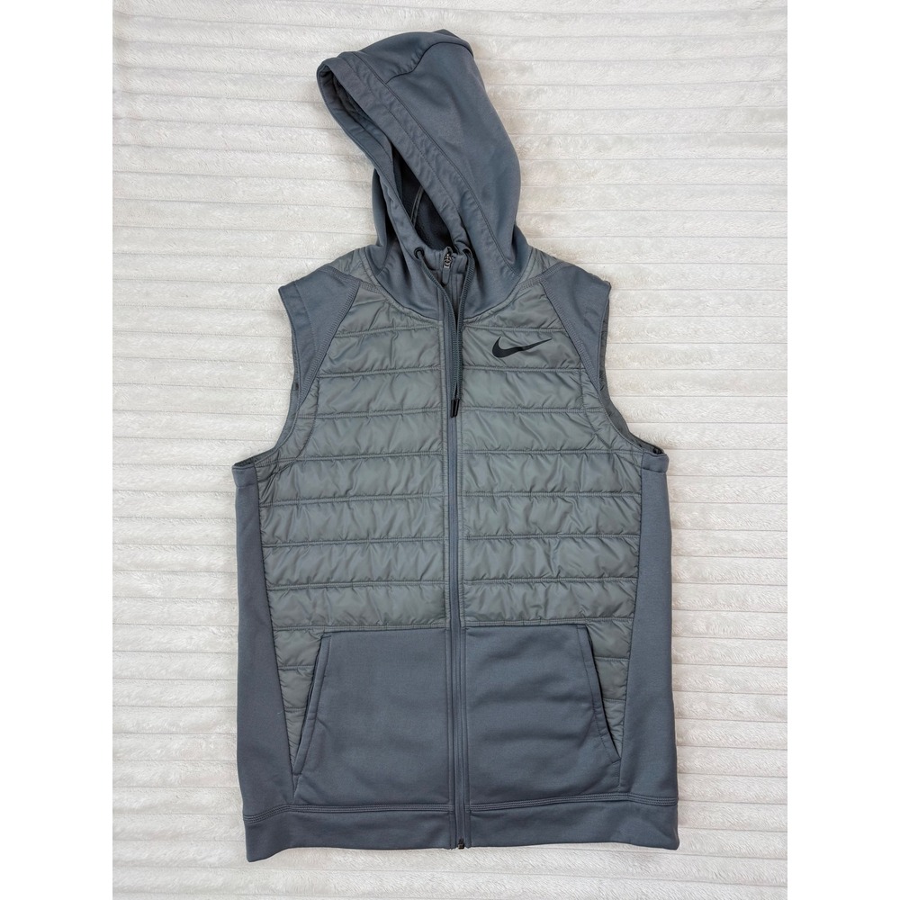 Nike Therma Winterized Hooded Puffer Vest Men's M Gray BV4534-084
